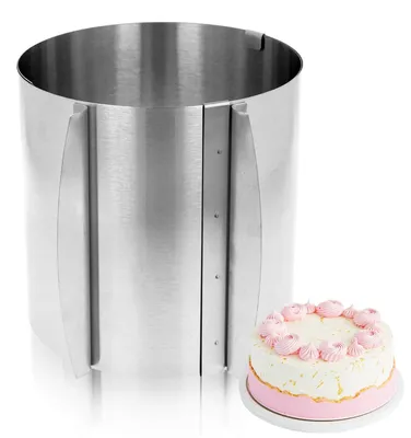 Verstellbarer Tortenring 15 cm, Edelstahl, Ø 16-32 cm