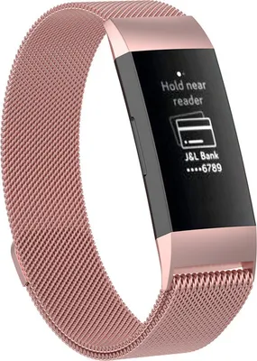 Produktbild von Armband für Ihre Fitbit Charge 3 & 4 Ersatzarmband Edelstahl fein gewebtes Milanaise Metall Magnetverschluss ROSA