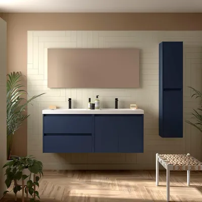 Produktbild von Badezimmermöbel BALTIC 1400 2 Türen und 2 Schubladen BLUE SATIN + Waschtisch