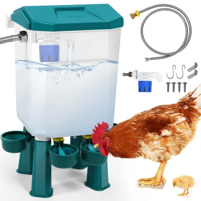 Hühnertränke 7 l, automatisch, Schwimmerventil, Edelstahl, 3/4 Zoll