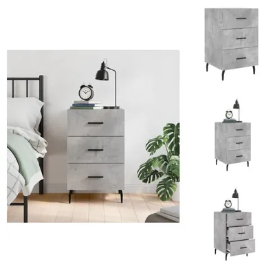 Produktbild von vidaXL Nachttisch Betongrau 40x40x66 cm Holzwerkstoff -  Nachttische