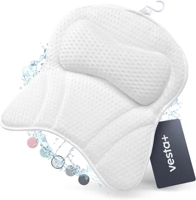 Image de Coussin lombaire XXL blanc - 6 ventouses - 8 cm de support pour la nuque