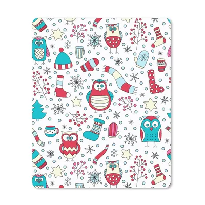 Produktbild von MuchoWow® Mauspad Mousepad Schnittmuster - Eule - Weihnachten 30x40 cm - Mousepads - Maus Mat - Pad - Mausunterlage - Mausmatten