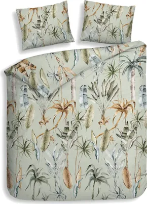 Produktbild von Heckett and Lane Areca Dbo 240 Green Bettwäsche 1 x Bettbezug 240x220 + 2 x Kopfkissenbezug 80x80 Green Flora grün