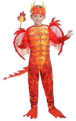 Productafbeelding van Elzusha - Draken Kostuum Kinder Jumpsuit met Vleugels en Masker Rood