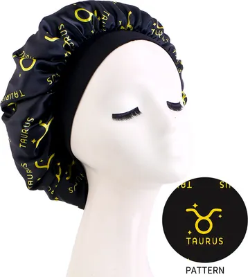 Produktbild von INF Taurus Sternzeichen Satin Schlafhaube - Atmungsaktiv, Bequem, 1 Stück Modell 3
