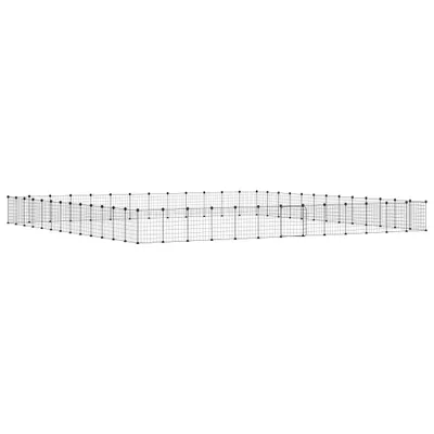 Obrázek produktu pro 52panelová ohrádka pro zvířata s dvířky černá 35 x 35 cm ocel