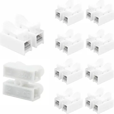 Produktbild von 10x Lüsterklemmen mit Hebel Verbindungsklemmen Kabelklemmen Verbinder 2 Polig 1,5mm²