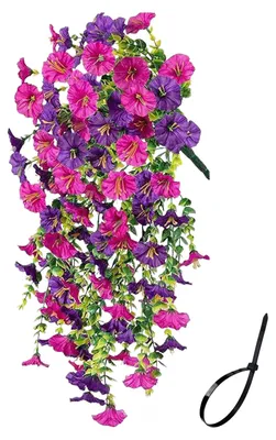 Produktbild von 1/2 Stück künstliche Hänge-Prunkwinde, UV-beständig, Kunstblume, Hochzeitsdekoration, für drinnen und draußen, Garten, Wanddekoration, Kunstblumendekoration