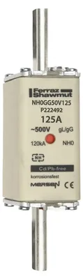 Immagine prodotto di Fusibile NH-ZERO misura 0, 125 A, 500 V CA - Fusibile a bassa tensione HRC NH0 125 A NH0GG50V125