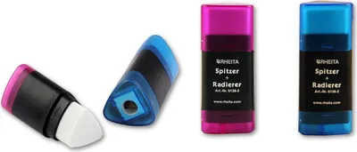 Produktbild von Anspitzer mit Radiergummi in Dreikantform lila