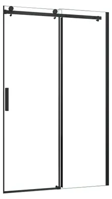 Produktbild von AICA Schiebetür 100x200cm,8mm NANO ESG-Glas,Komplett Mattschwarz,links/rechts montierbar,mit Griff & Dichtung,Nischentür Dusche