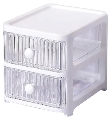Productafbeelding van Bureauopslagdoos met lades, meerlaags, transparant, multifunctioneel, stapelbaar, bureauorganizer voor thuis, slaapkamer, kantoor