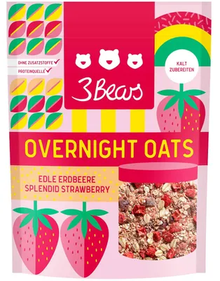Immagine prodotto di 3Bears 7000703 3Bears Overnight Oats - Edle Erdbeere 400,0 g