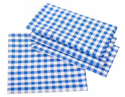 Produktbild von Landhaus Tischwäsche 5 mm Karo Baumwolle blau-weiß kariert - 30 x 30 cm