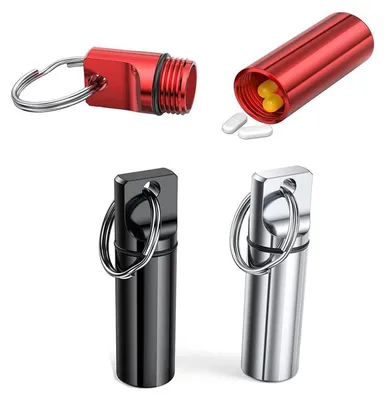 Image de Porte-médicaments en métal, étanche, lot de 3, idéal pour les déplacements