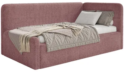 Obrázok produktu pre Selsey Fanko – detská postieľka 90 x 200 cm s ochrannou bočnicou, čelo vpravo, plyšová, ružová