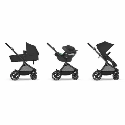 Produktbild von Cybex Eos Basic 3-v-1 nosič detí čierny + adaptér + Aton B2 I-Size autosedačka Moon Black