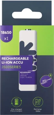 Productafbeelding van Uniross Lithium 18650 2600 BT 1 pack