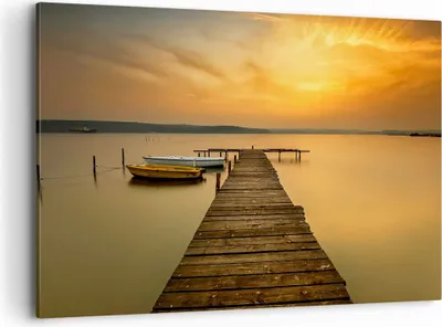 Produktbild von Bild auf Leinwand - Leinwandbild - See Brücke - 120x80cm - Wand Bild - Wanddeko - Wandbilder - Leinwanddruck - Bilder - Kunstdruck - Wanddekoration - Leinwand bilder - Wandkunst - AA120x80-3673