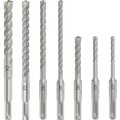 Imagen del producto de Juego de brocas SDS plus-5X para martillo perforador, de 5/6/8/6/8/10/12 mm, 7 piezas