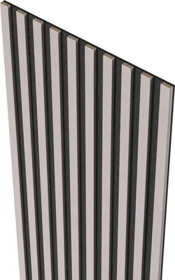 Produktbild von MEBANO. Akustikpaneele Holz 240 x 53 cm, Farbe: Sandgrau Wandpaneele, Holzpaneele Wand, Moderne Lamellenwand auf Filz, MDF Wandverkleidung