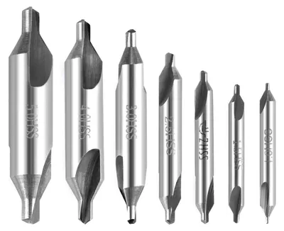 Produktbild von Zentrierbohrer Set, 7-teilig, 1-5 mm, HSS, für Metall und Holz