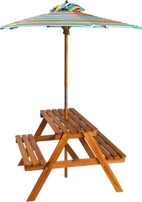 Immagine prodotto di Tavolo Picnic per Bambini con Ombrellone 79x90x60cm in Acacia