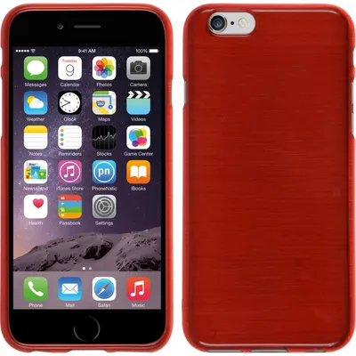 Produktbild von PhoneNatic Case kompatibel mit Apple iPhone 6s / 6 - rot Silikon Hülle brushed + 2 Schutzfolien