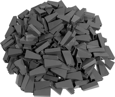 A pile of dark gray LEGO® bricks.