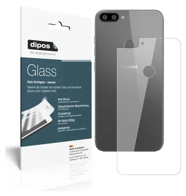 Produktbild von 2x Schutzfolie für Gigaset GS195 Pummelphone Rückseite - Anti-Shock 9H Folie dipos Glass Kunststoffglas