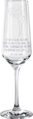 Produktbild von Mr. & Mrs. Panda Glas Blume Mohnblume - Transparent - Geschenk, Champagnerglas, Mohn, Religion, Sektglas, Respekt, graviertes, Selbstliebe, Garten, Motivation, mit Gravur