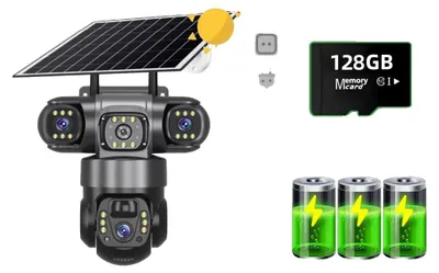 Productafbeelding van Bewakingscamera, 4G-connectiviteit, zonne-energie gevoed, camera en 128G geheugenkaart