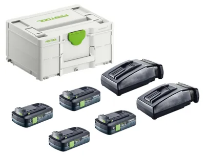 Produktbild von Festool Energie Set SYS 18V 4xTBX4/2xTCL6 mit 4x BP 18 TBX 4 C-ASI Akku 18 V 4,0 Ah ( 4x 578745 ) + 2x TCL 6 Ladegerät ( 2x 201135 ) + Systainer