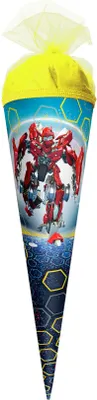 Produktbild von ROTH Geschenk-Schultüte klein Dynamic Robot 50 cm rund Tüllverschluss Zuckertüte Schulanfang