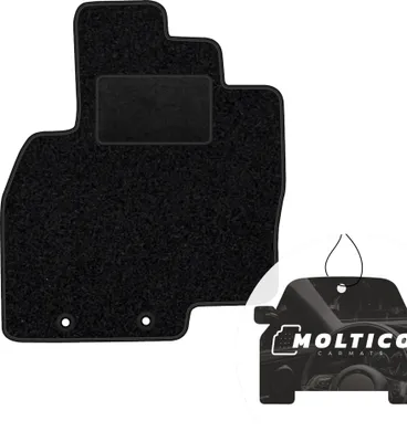 Produktbild von moto-MOLTICO Fahrer Fußmatte Auto Velours Fahrerseite Autoteppiche Schwarz Fahrermatte 1-teilig passend für Mitsubishi Grandis 2003-2011