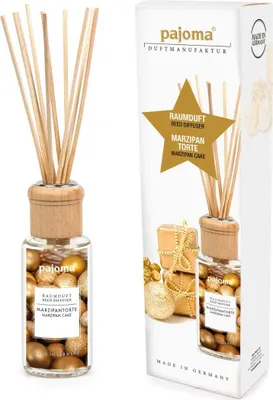 Produktbild von Pajoma winterlicher Raumduft Marzipan Torte 100ml mit 10 Rattanstäbchen