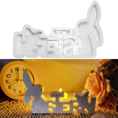 Produktbild von Silikonform Hase, 2 Stück, Gießform für Kerzen, Ostern