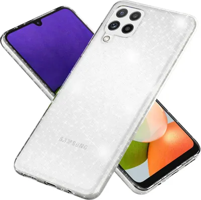 Produktbild von NALIA Klare Glitzerhülle für Samsung Galaxy A22, Durchsichtig Vergilbungsfrei Glitter Case