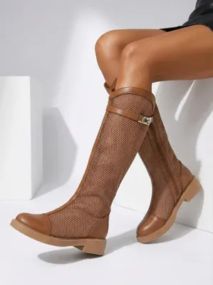 Zdjęcie produktu dla Royalfashion Wysokie ażurowe damskie botki Ovittole, rozmiar 38