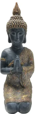 Produktbild von Dehner Dekofigur Buddha, 70 x 33 x 25 m, Magnesia, schwarz/gold