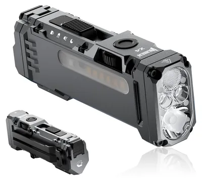 LED-Taschenlampe 1500 Lumen, RGB, wiederaufladbar, 4 Modi, Clip, Magnetfuß
