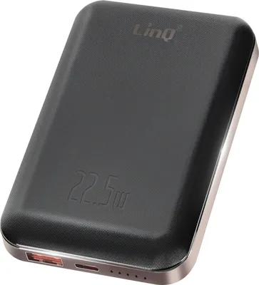Immagine prodotto di LinQ, Powerbank MagSafe da 10.000 mAh con funzione di ricarica wireless da 15 W, nero
