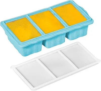Produktbild von Silikonische IJsblokvorm mit Abdeckung - 3-holiger Kühlbehälter für das Zuhause Kochen, Tagesessen und Cocktailzubereitung