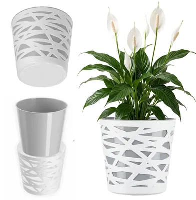 Obrázek produktu pro KADAX "Rusio" květináč, kulatý květináč, plastový květináč, květináč, 13 cm, šedý