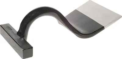 Image de STUBAI Fer à refouler 140 mm | forme droite | forgé et trempé | acier à outils | prisme 25 mm avec alésage de 5 mm, profondeur 15 mm | lame longue | peinture gris martelé | série 2780 pour toiture et construction