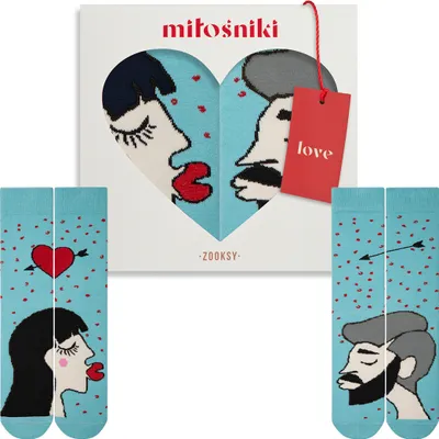 Produktbild von ZOOKSY - Lustige Socken für Verliebte (2 Paar) I Liebe Motivsocken für Paare I Damen & Herren I Sock