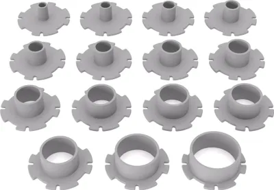 Produktbild von PRIWAS Kopierhülsen-Set passend für Bosch Oberfräsen und Kantenfräsen | Kopierringe passend für Bosch Fräsen - Typ A Set 3
