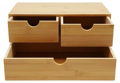 Image de Organisateur de bureau, en bambou, offrant un grand espace de rangement, couleur bois naturel