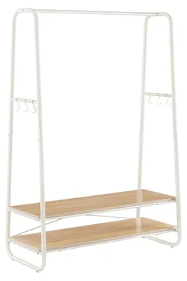 Produktbild von Kleiderständer Eiche cremeweiß – Spanplatte & Stahl – 45 x 100 x 160 cm – 170 kg